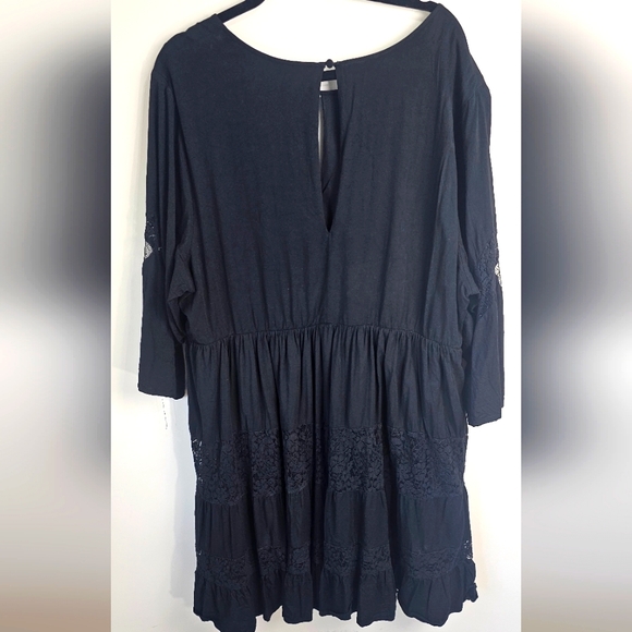 Torrid Black cotton n lace dress goth 🖤 plus size 3x bohemian keyhole front - Picture 5 of 10